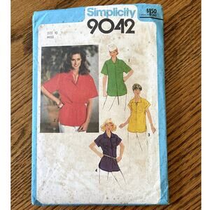 Vintage 1970s Simplicity 9042 Sewing Pattern Size XS 10 Top or Tunic COMPLETE